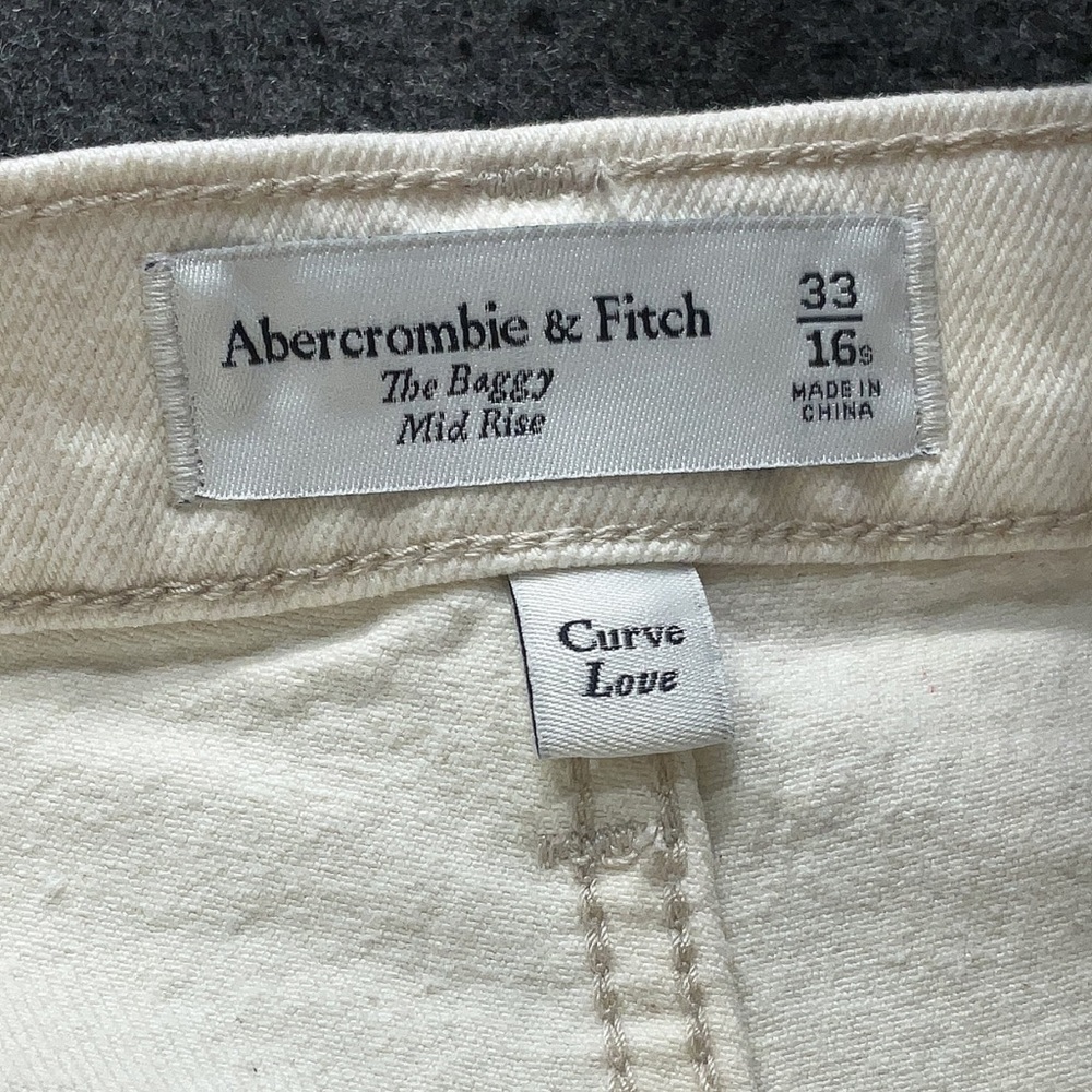 NWT Abercrombie & Fitch Cream The Baggy Midrise | 16s - Picture 5 of 6